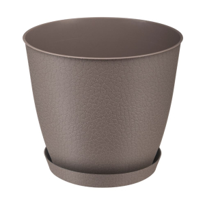 Doniczka z podstawką PELLA 14,5cm taupe